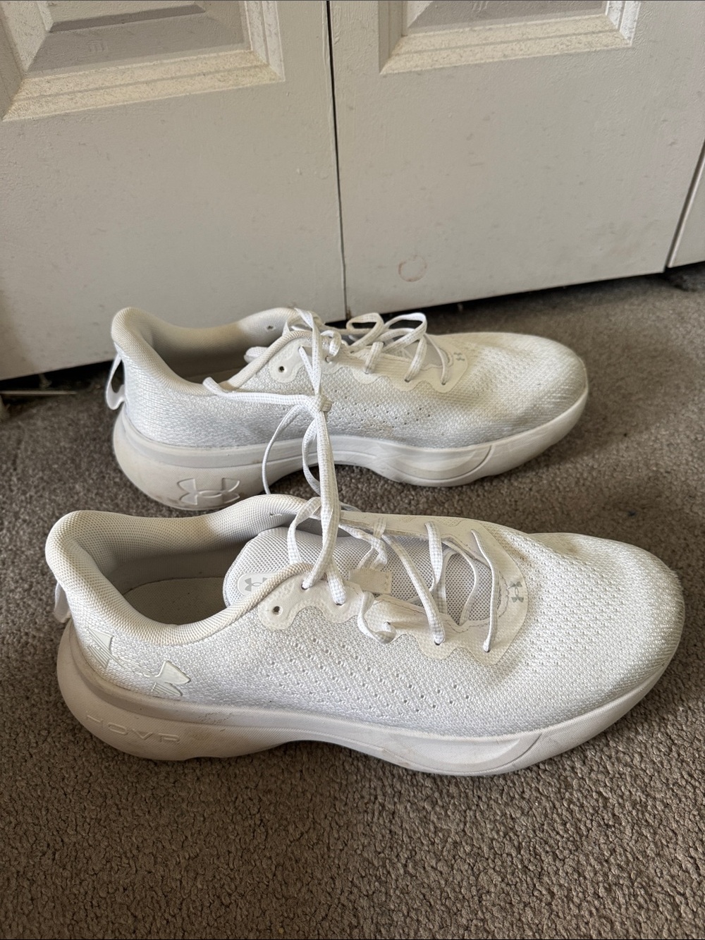 Under Armour White Mesh HOVR Training Shoes